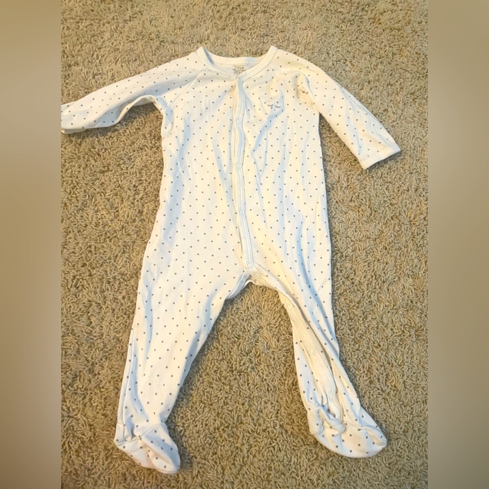 Livly Gray Polka Dot Onesie/Footie, 6-9 Months